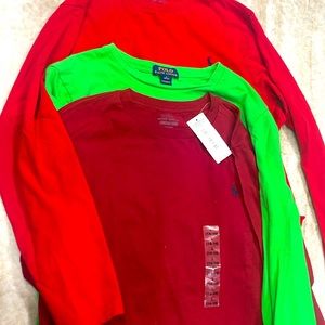 Polo Ralph Lauren Boys Long sleeve tshirt—- (3) bundle